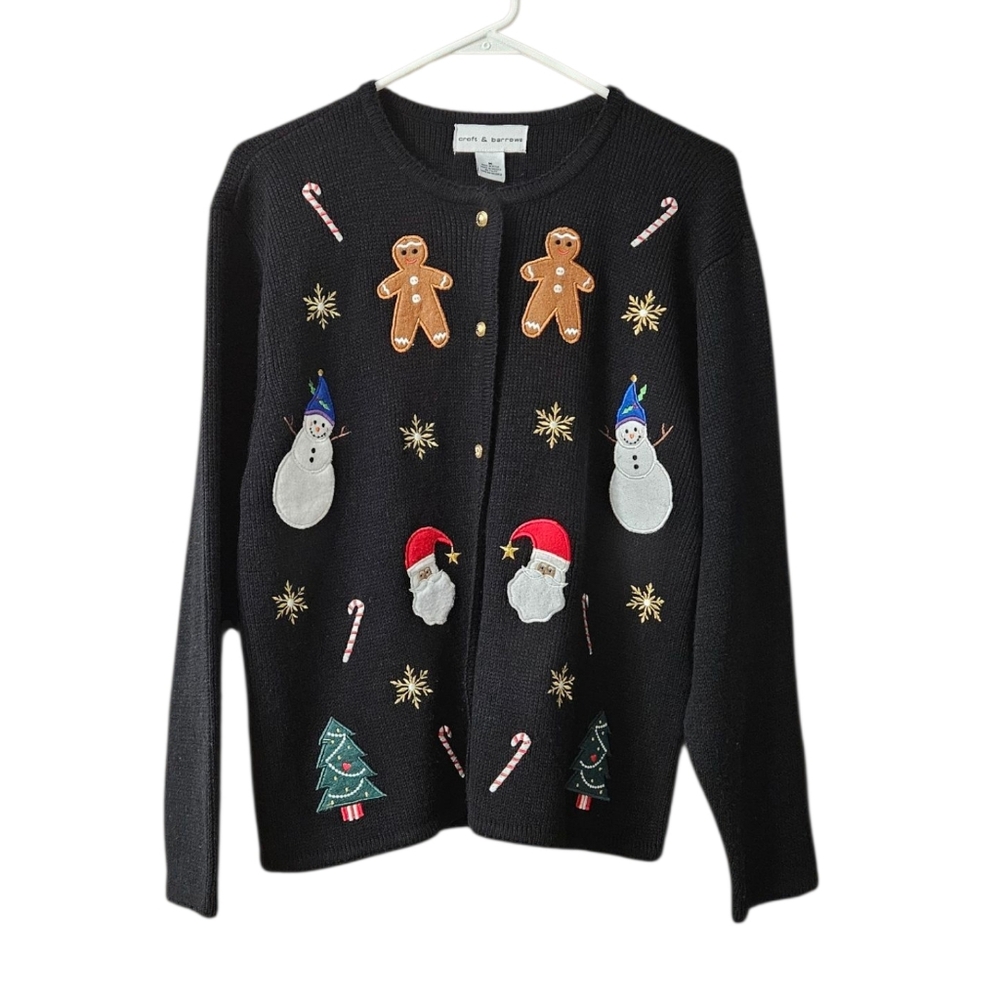 Croft & Barrow Women's Christmas Cardigan Sweater Medium Holiday Festive